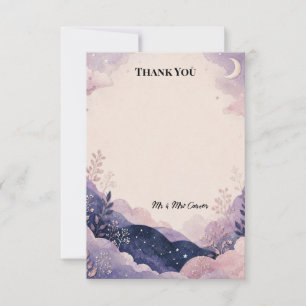 Cartão de Agradecimento de Casamento Purple Moon M