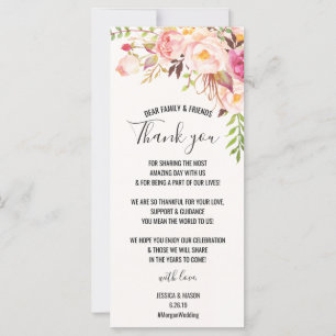 Cartão de Agradecimento de Casamento - Rosa Antiga