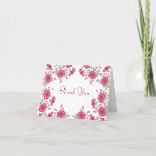 Cartão de Agradecimento de Casamento Rosa Brilhant