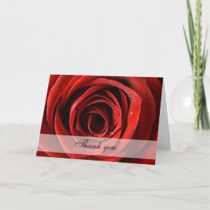Cartão de Agradecimento de Casamento Rosa Vermelha