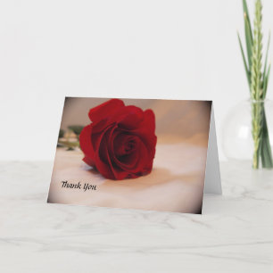Cartão de Agradecimento de Casamento Rosa Vermelha
