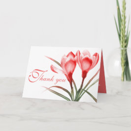 Cartão de agradecimento de casamento rosa vermelho