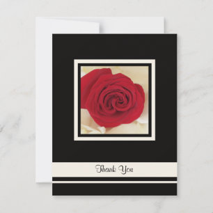 Cartão de Agradecimento de Casamento Rosa Vermelho