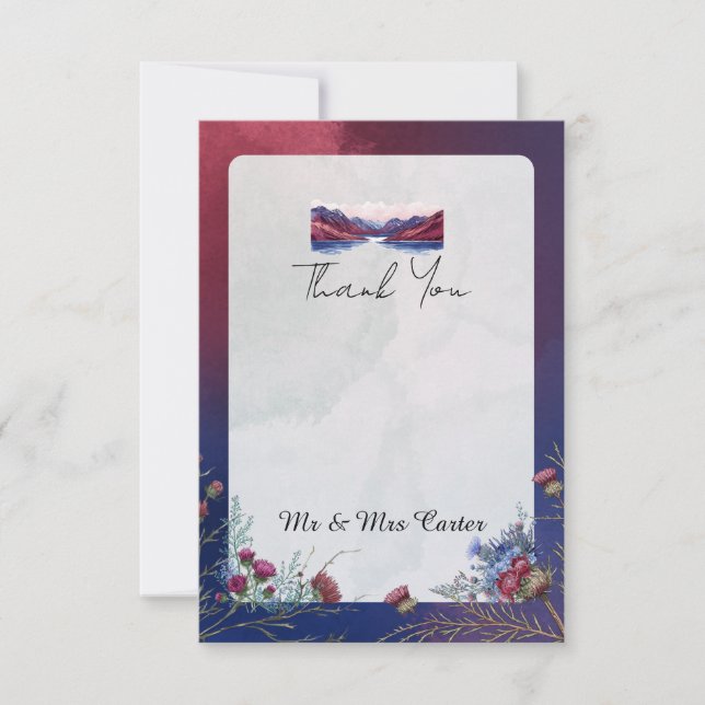 Cartão de Agradecimento de Casamento Scottish High (Frente)