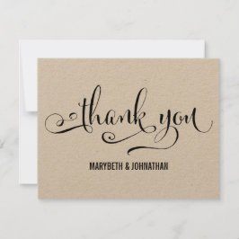 Cartão de Agradecimento de Casamento Script Modern