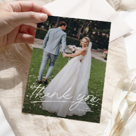 Cartão de agradecimento de casamento simples com d