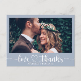 Cartão de agradecimento de casamento simples e ele