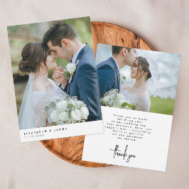 Cartão de Agradecimento de Casamento Simples e Ele