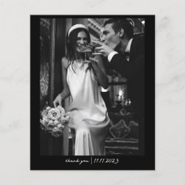 Cartão de agradecimento de casamento simples e ele