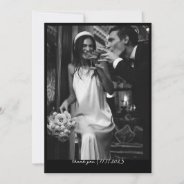 Cartão de Agradecimento de Casamento Simples e Ele