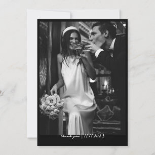 Cartão de Agradecimento de Casamento Simples e Ele