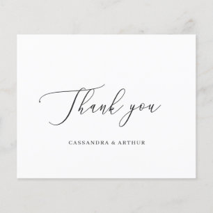 Cartão de Agradecimento de Casamento Simples Elega