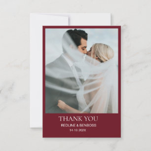 Cartão de agradecimento de casamento simples moder
