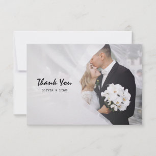 Cartão de Agradecimento de Casamento Simples Perso
