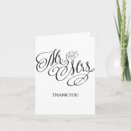 Cartão de agradecimento de casamento Sr. e Sra.