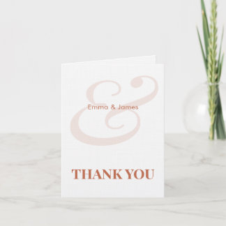 Cartão de Agradecimento de Casamento Terracotta Am