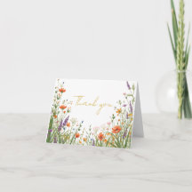 Cartão de Agradecimento de Casamento The Wildflowe