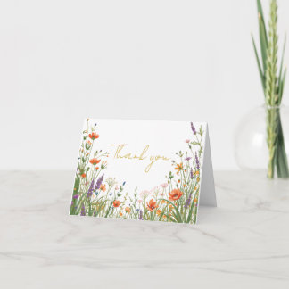 Cartão de Agradecimento de Casamento The Wildflowe