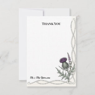 Cartão de Agradecimento de Casamento Thistle Celti