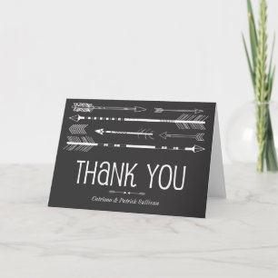 Cartão de Agradecimento de Casamento Tribal Arrows