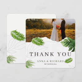 Cartão de Agradecimento de Casamento Tropical Româ
