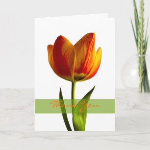Cartão de Agradecimento de Casamento Tulipa Laranj