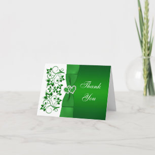 Cartão de Agradecimento de Casamento Verde, Floral
