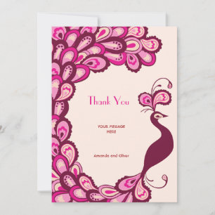 Cartão de Agradecimento de Casamento Vintage Elegâ