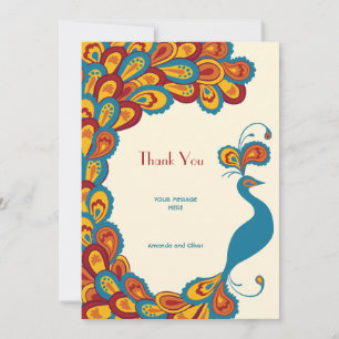 Cartão de Agradecimento de Casamento Vintage Elegâ