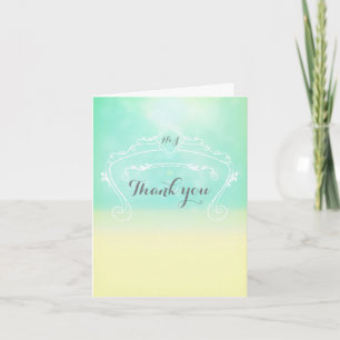 Cartão de agradecimento de casamento vintage elega