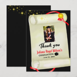 Cartão de Agradecimento de Certificado de Graduaçã