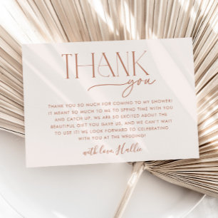 Cartão de Agradecimento de Chá de Noiva Boho Minim