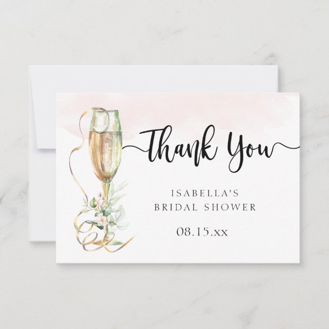 Cartão de Agradecimento de Chá de Noiva Botas e Es (Frente)