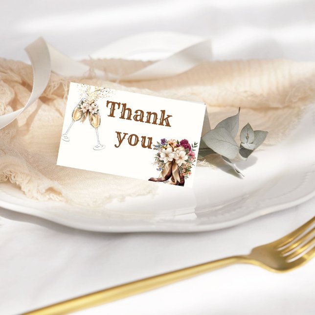 Cartão de Agradecimento de Chá de Noiva com Botas  (Criador carregado)