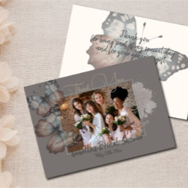 Cartão de Agradecimento de Chá de Noiva de Borbole