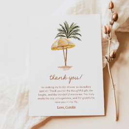 Cartão de Agradecimento de Chá de Noiva de Praia d