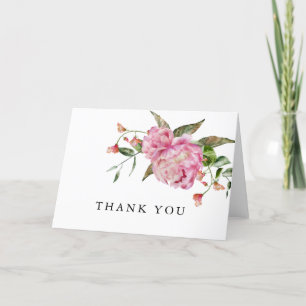 Cartão de Agradecimento de Chá de Noiva Floral Ros