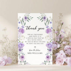 Cartão de Agradecimento de Chá de Noiva Floral Rox