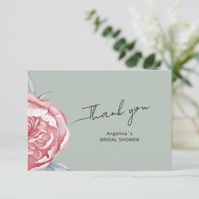 Cartão de agradecimento de chá de panela plano (Em pé/Frente)