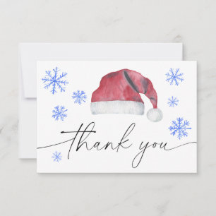 cartão de agradecimento de chapéu de Papai Noel