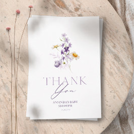 Cartão de Agradecimento de Chás de Bebê Florais