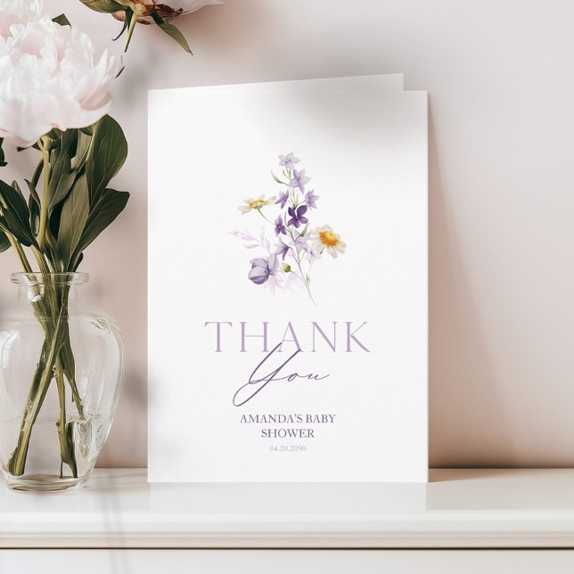 Cartão de Agradecimento de Chás de Bebê Florais (Criador carregado)