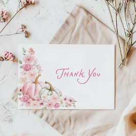 Cartão de Agradecimento de Chás de Bebê Floral de 