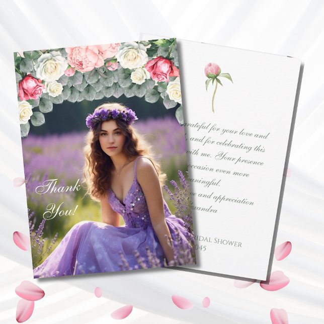 Cartão de Agradecimento de Chuveiro de Noiva com F (Criador carregado)