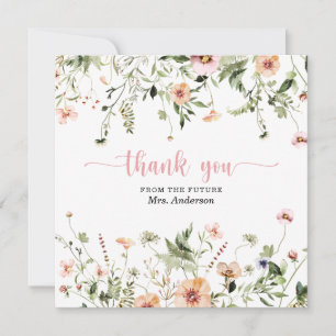 Cartão de Agradecimento de Chuveiro de Noiva Flor 