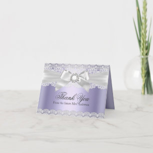 Cartão de Agradecimento de Chuveiro de Noiva Lace