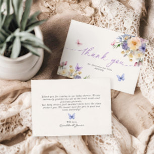 Cartão de Agradecimento de Chuvinha de Bebê com Te