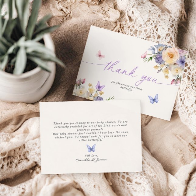 Cartão de Agradecimento de Chuvinha de Bebê com Te (Criador carregado)