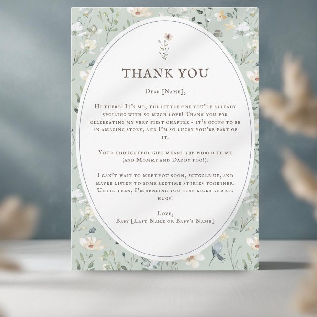 Cartão de Agradecimento de Chuvinha de Bebê em Aqu (Criador carregado)