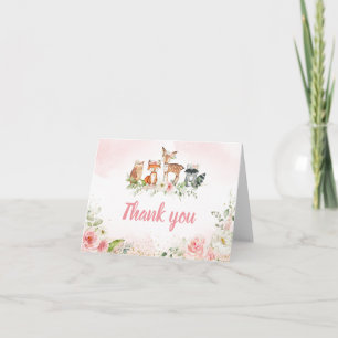 Cartão de Agradecimento de Chuvinha de Bebê Floral